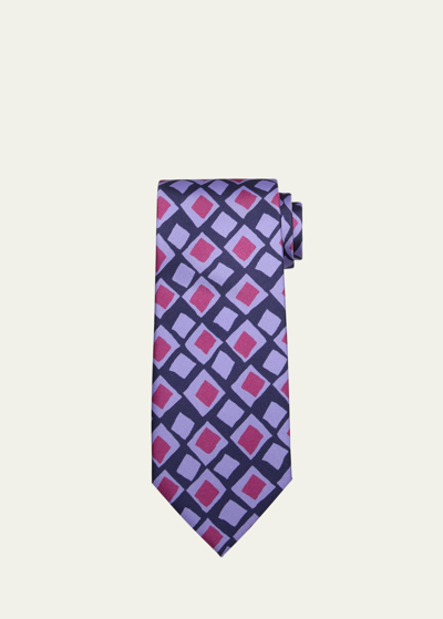 Shop Charvet Men's Square-print Silk Tie In 1 Pur