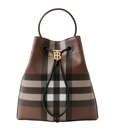 Shop Burberry Small Tb Bucket Bag In Brown