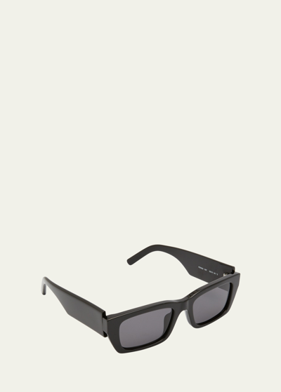 Shop Palm Angels Men's Palm Maxi-logo Rectangle Sunglasses In Black Dark Grey