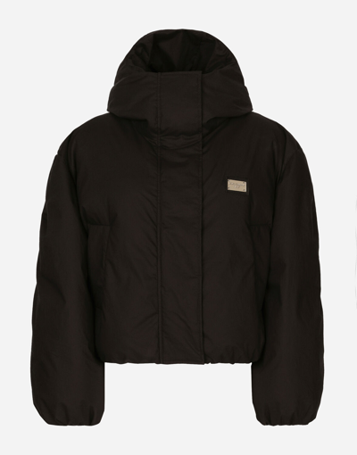 Shop Dolce & Gabbana Short Nylon Jacket In Black