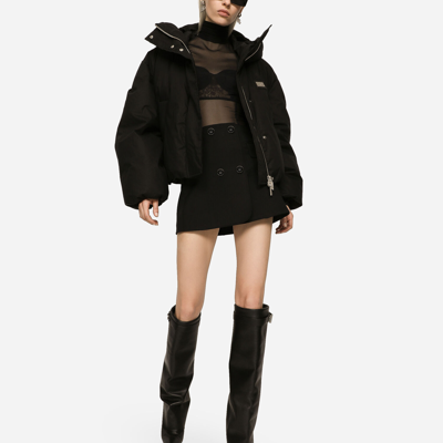 Dolce & Gabbana Short-style Casual Jacket With A Hat In Black