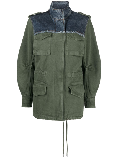 Shop Chloé Cotton-blend Jacket In Green