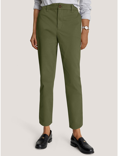 Shop Tommy Hilfiger Slim Fit Essential Solid Chino In Army Green