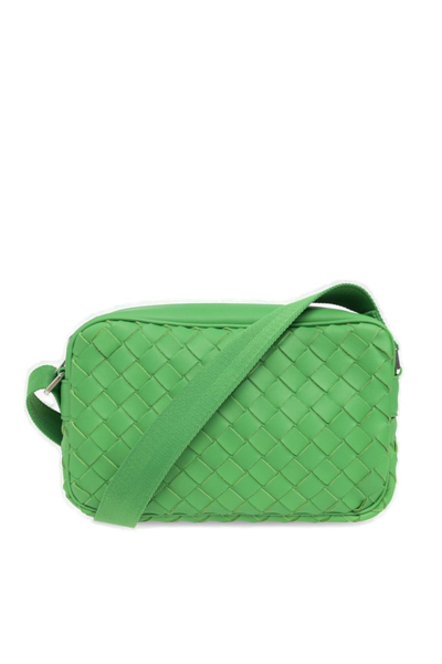 Shop Bottega Veneta Classic Intrecciato Camera Bag In Green