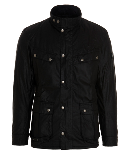 Barbour Black Logo Patch Jacket In Black
