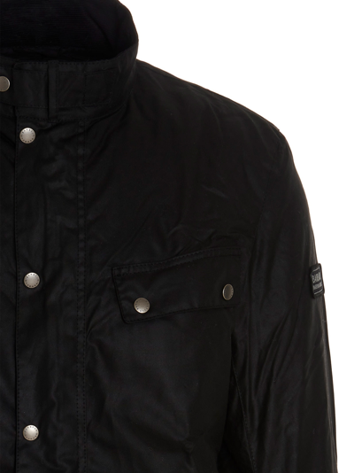 Barbour Black Logo Patch Jacket In Black