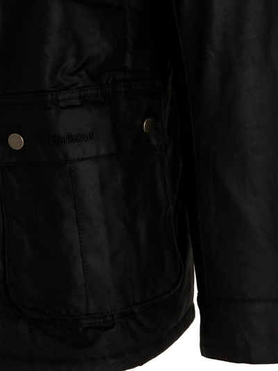 Barbour Black Logo Patch Jacket In Black