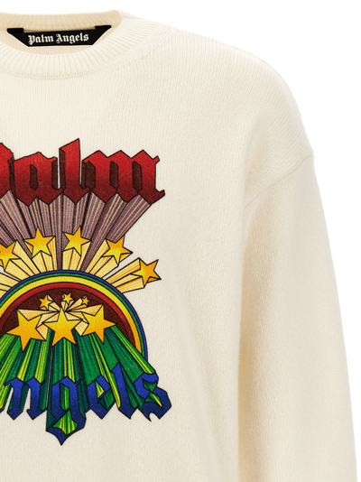 Shop Palm Angels Rainbow Sweater In White