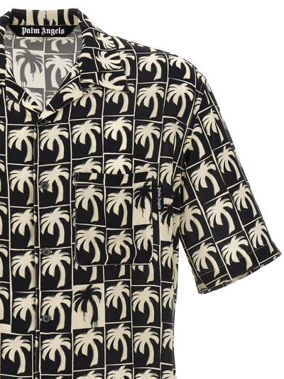 Shop Palm Angels All Over Print Shirt In White/black