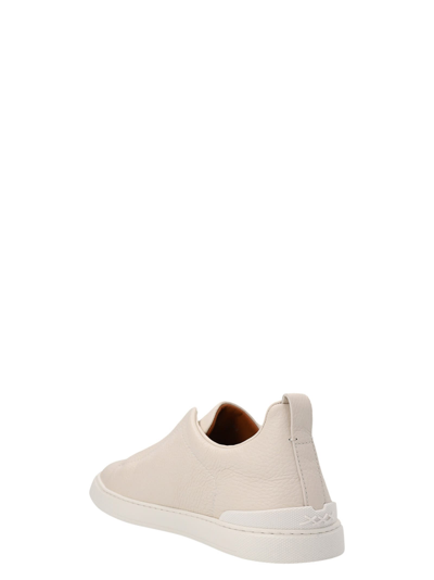 Shop Ermenegildo Zegna Triple Stitch Sneakers In White