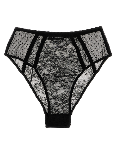 Shop Dolce & Gabbana Lace Briefs In Black