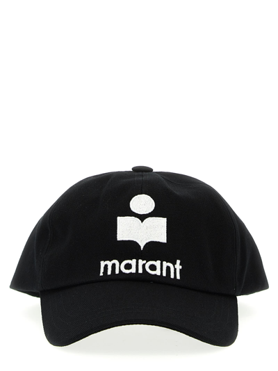 Shop Isabel Marant Logo Embroidery Cap In White/black