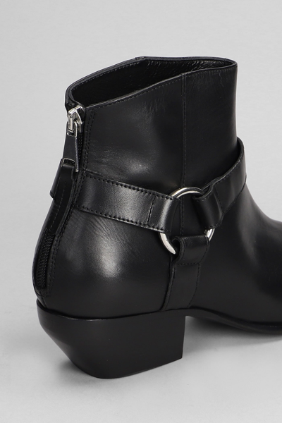 Shop Elena Iachi Texan Ankle Boots In Black Leather