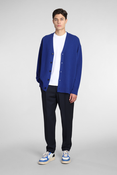 Shop Roberto Collina Cardigan In Blue Wool