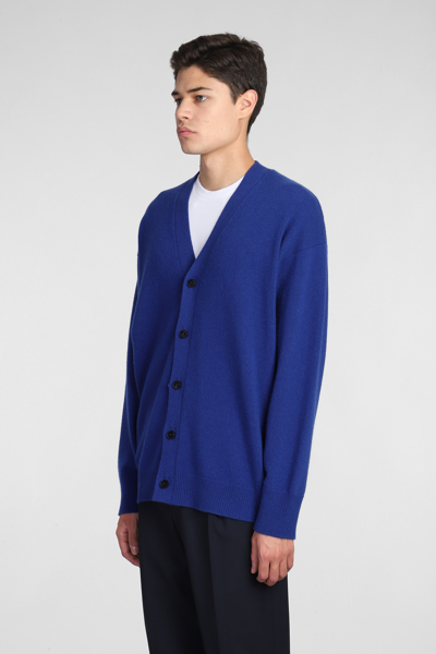Shop Roberto Collina Cardigan In Blue Wool