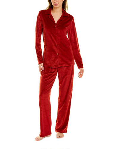 Shop Tart Intimates 2pc Mel Velour Pant Set In Red