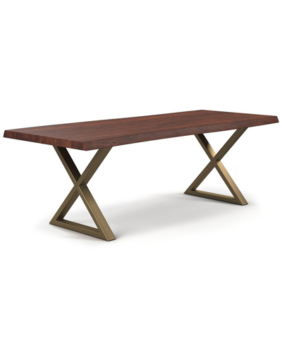 Shop Urbia Brooks 92in X Base Dining Table In Brown