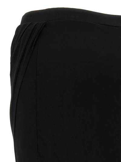 Shop Helmut Lang Draped Skirt In Black