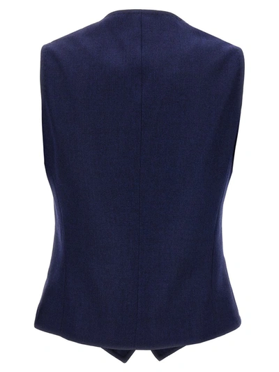 Kiton Sleeveless Cashmere Silk Vest In Blue
