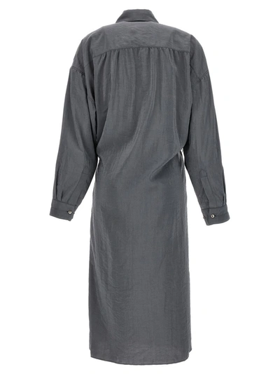 Shop Lemaire 'twisted' Dress In Gray