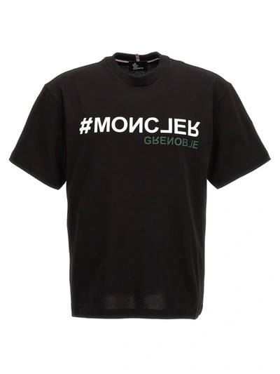 Shop Moncler Grenoble Logo Print T-shirt In Black