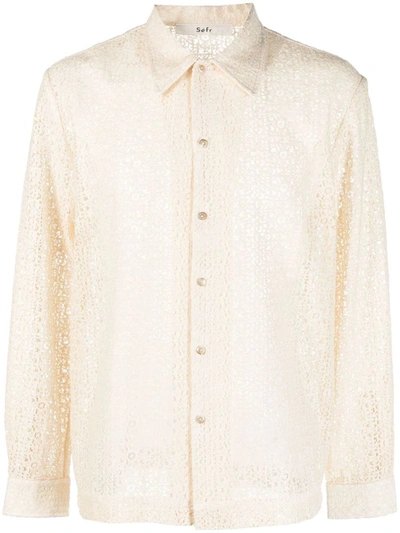 Shop Séfr Cotton Shirt In White