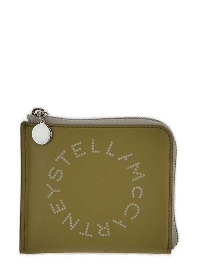 Shop Stella Mccartney Logo Detailed Zip In Green