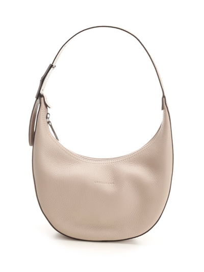 Shop Longchamp Roseau Essential Medium Shoulder Bag In Grey