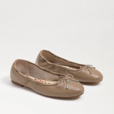 Shop Sam Edelman Felicia Ballet Flat Soft Beige Leather In Tan