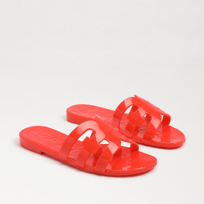 Shop Sam Edelman Bay Jelly Slide Sandal Bright Poppy In Red