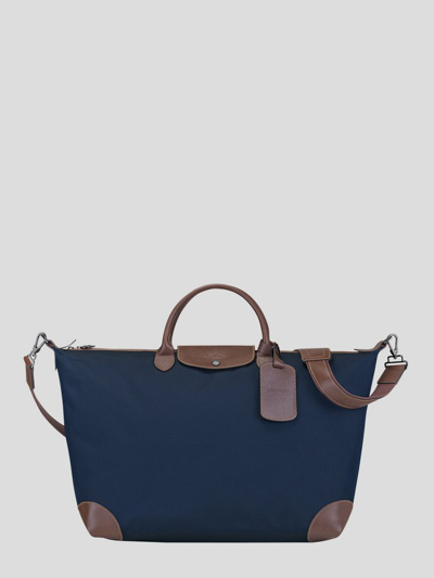Shop Longchamp Large Boxford Top Handle Bag In Blue