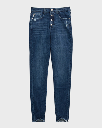 Shop Dl1961 Girl's Chloe High-rise Skinny Denim Jeans In Eco Dark Distress