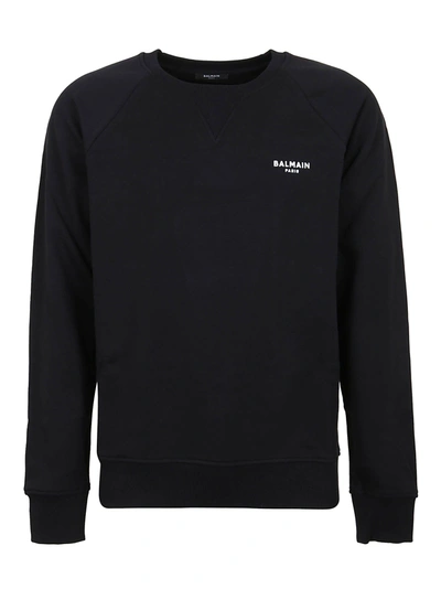 Shop Balmain Flock Sweatshirt In Eab Noir Blanc