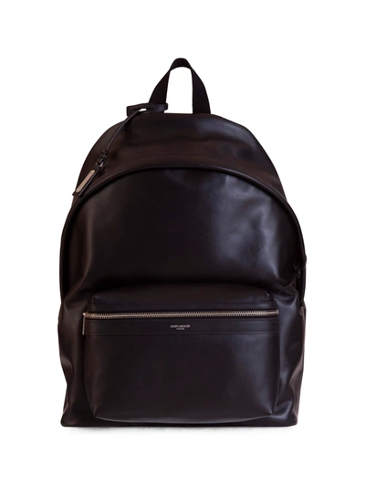 Shop Saint Laurent City Matt Leather Backpack In Black