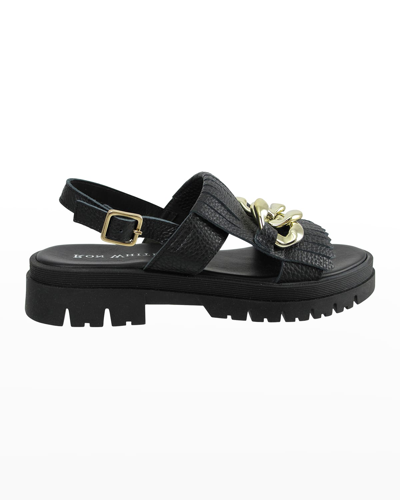 Shop Ron White Shalona Kiltie Chain Slingback Sandals In Onyx