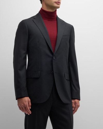 Shop Boglioli Men's Solid Wool Suit In Black-0990
