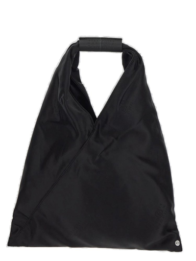 Shop Mm6 Maison Margiela Japanese Triangle Small Top Handle Bag In Black