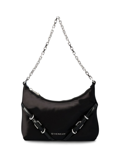 Shop Givenchy Voyou Party Buckle Detailed Shoulder Bag In Black