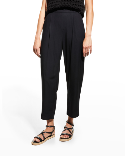 Shop Vince Pleated Drapey Pull-on Pants In Coastal