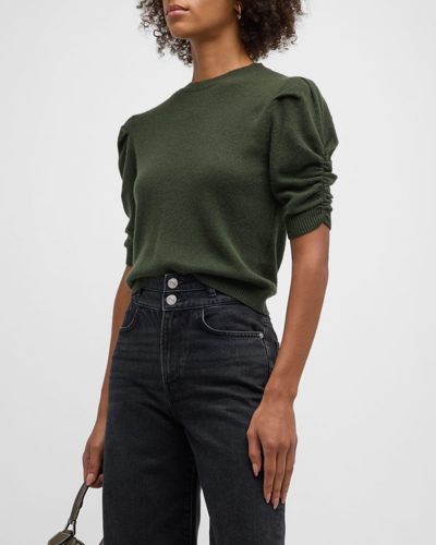 Shop Frame Ruched Cashmere Sweater In Espresso