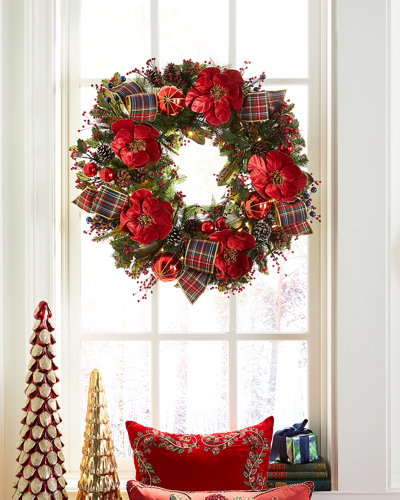Shop Neiman Marcus 28" Classic Christmas Pre-lit Wreath