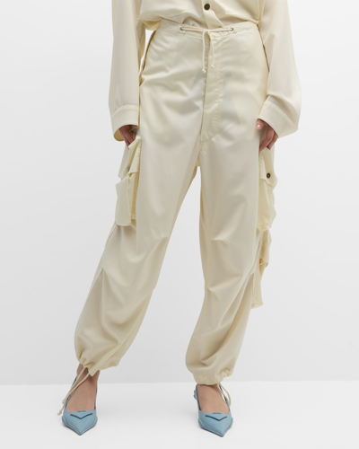 Shop Darkpark Blair Low-rise Baggy Cargo Pants In Off-white