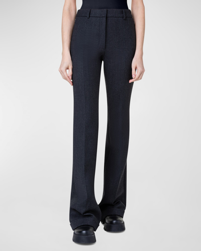 Shop Akris Marisa Double Face Wool Bootcut Pants In Charcoal