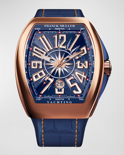 Shop Franck Muller Unisex Vanguard 18k Rose Gold Watch With Alligator Strap