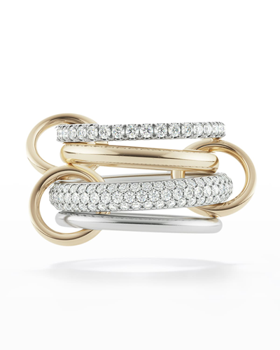 Shop Spinelli Kilcollin Vega Blanc Two-tone Ring W/ Diamonds In Gold/silver