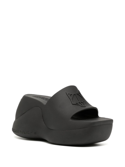 Shop Naked Wolfe Chic 100mm Wedge Sandals In Black