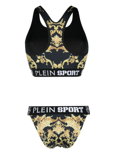 Shop Plein Sport Baroque-print Bikini Set In Black