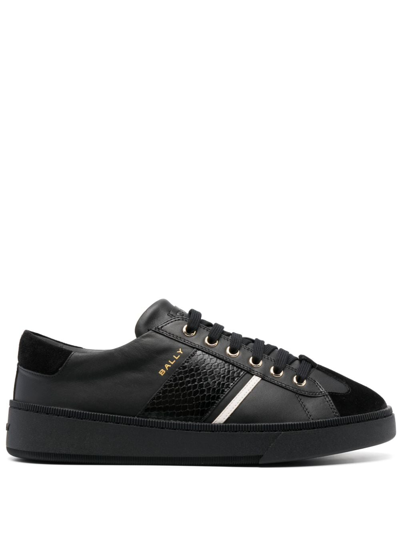 Shop Bally Roller P Low-top Leather Sneakers In 黑色