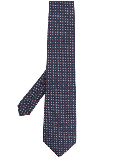 Shop Etro Geometric-pattern Regimental Tie In Blue