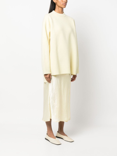 Jil Sander Long-sleeve Crew-neck Wool Jumper In 黄色
